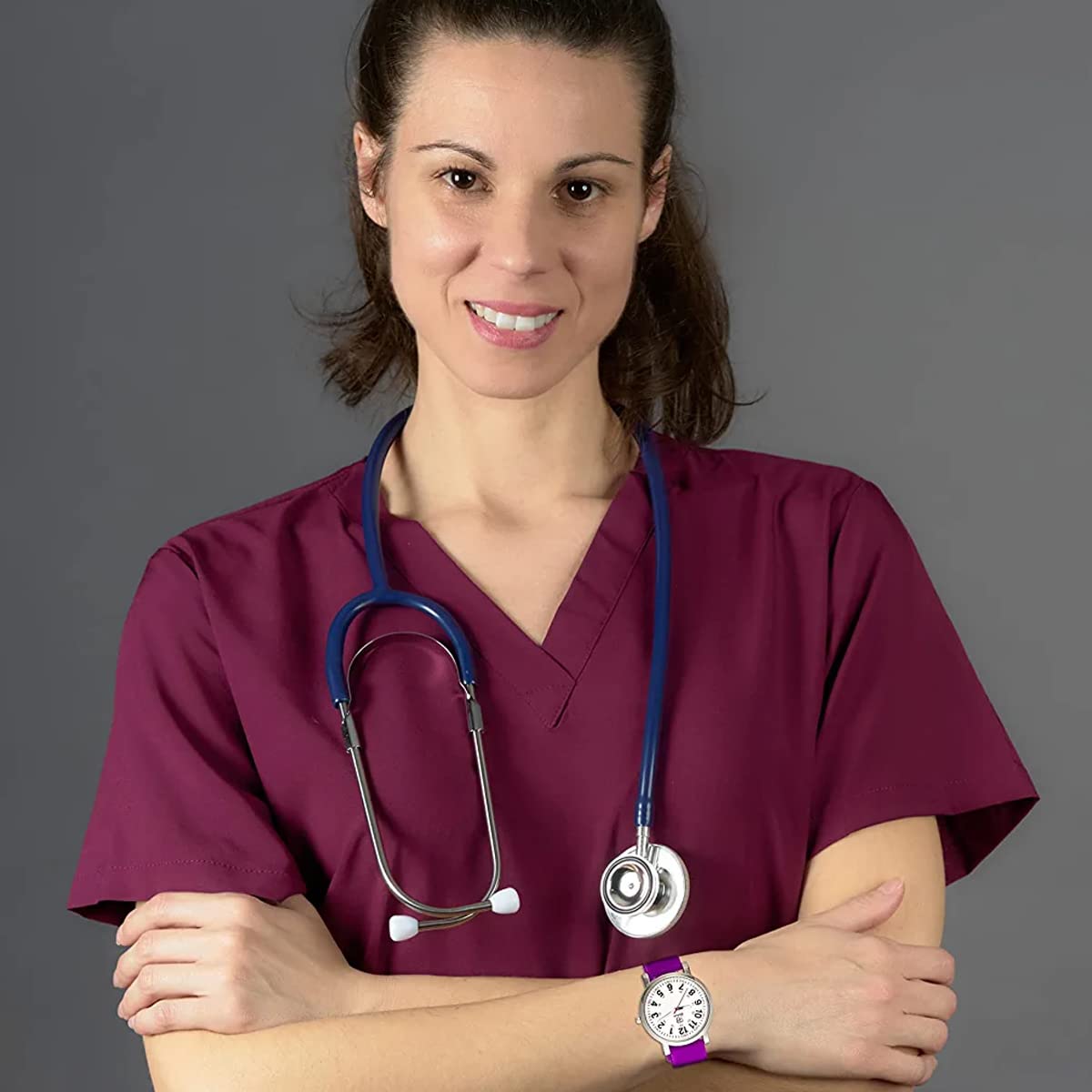 Blekon Original Nurse Watch - Medical Scrub Colors, Easy Read Dial, Second Hand, Water Resistant Watch (Black)