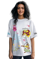 Bewakoof Official Disney Merchandise Lion King Womens Graphic Printed Oversized Fit Half Sleeve Round Neck Cotton T-Shirt_65517