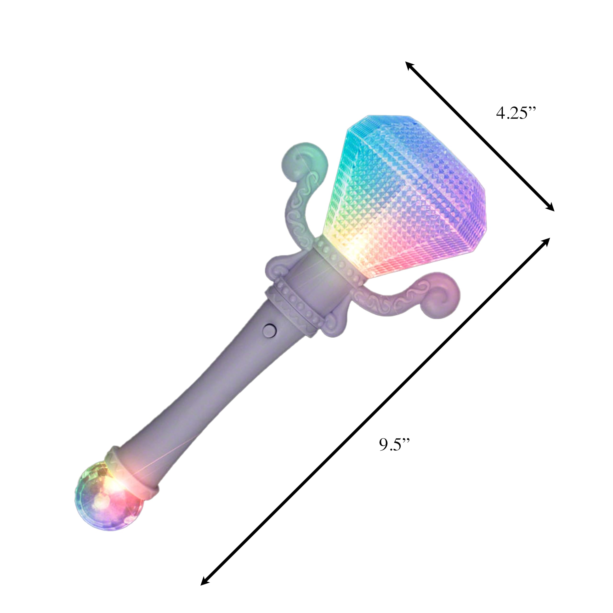 Color Changing Diamond Jewel Scepter Wand with Projecting Crystal Ball