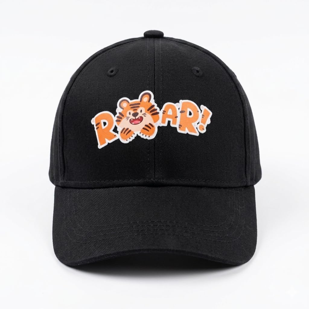 Top Trick Kids Adjustable Baseball Cap For Boys & Girls (212 Years)  Cute Cartoon Tiger Design  Comfortable Breathable Cotton 2