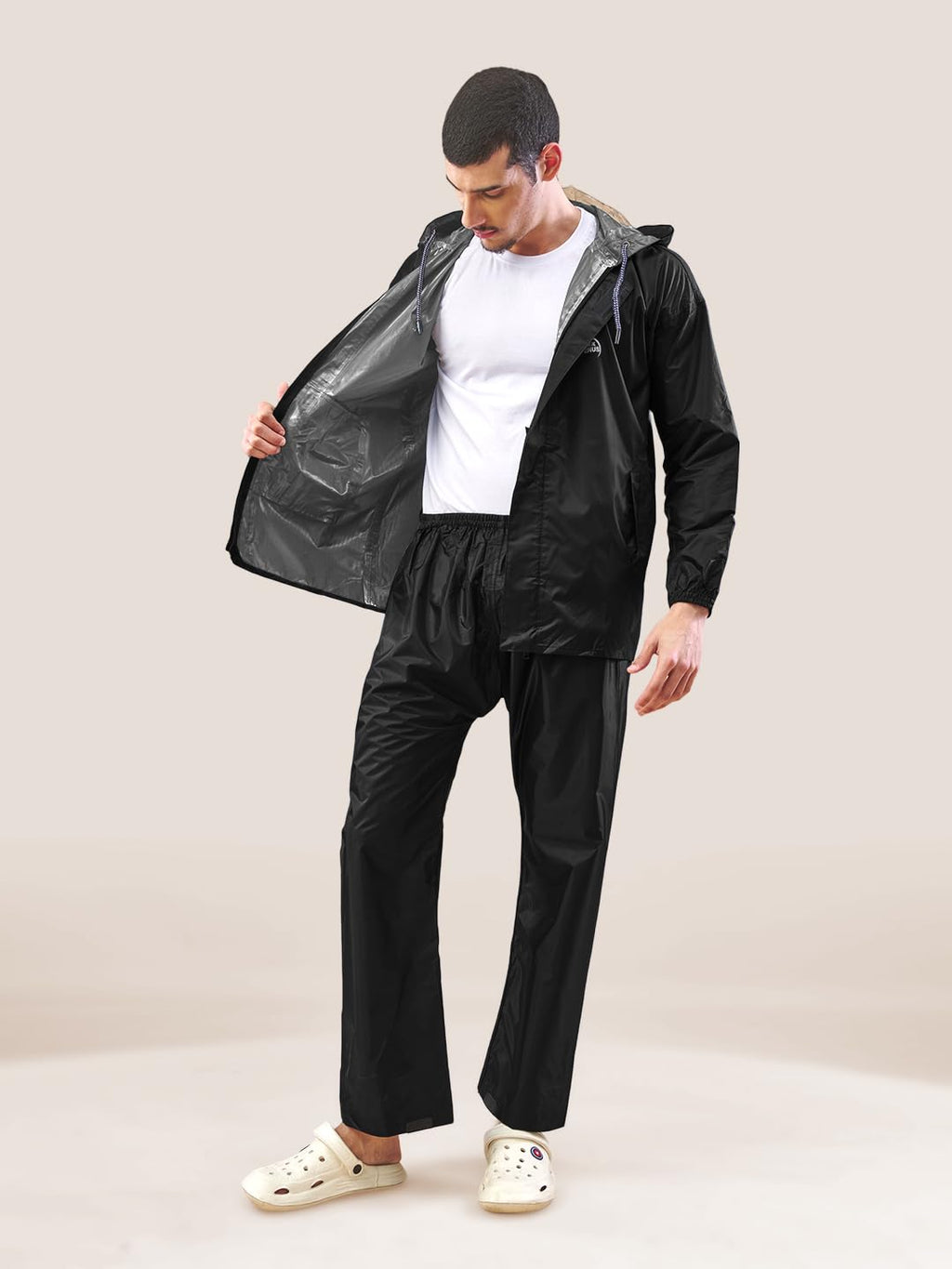 Lux Venus Plain Tapping Rain Suit For Men Coffee