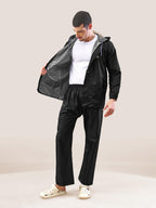 Lux Venus Plain Tapping Rain Suit For Men Coffee