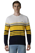 Louis Philippe MenS Cotton Crew Neck Sweater (Lrswcrgf437389_White