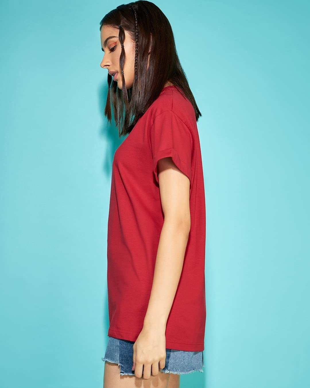 Bewakoof Womens Red Boyfriend T-Shirt
