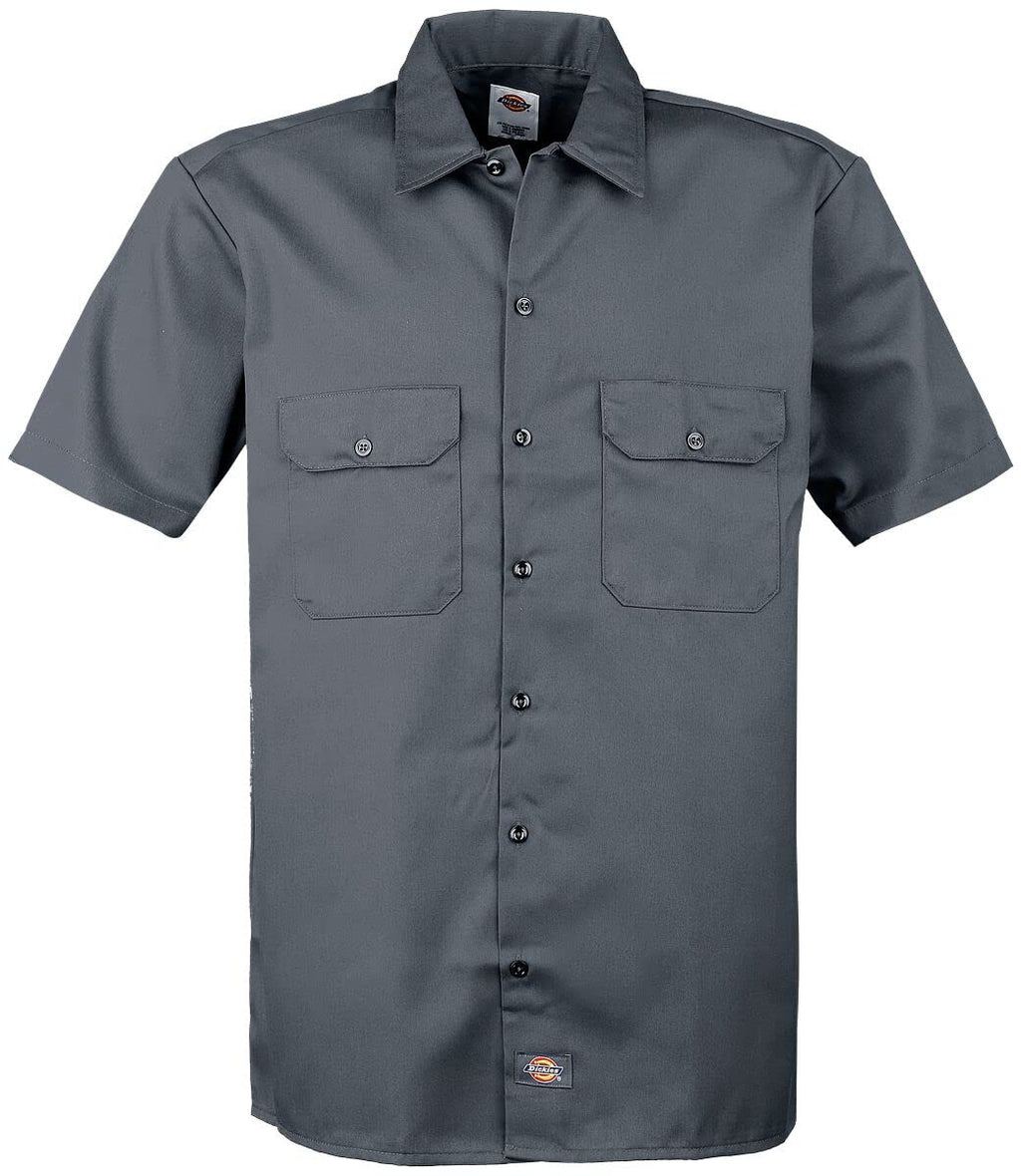 Unisex Short-Sleeve Work Shirt - BLAcK - S(D0102H7MF2T)