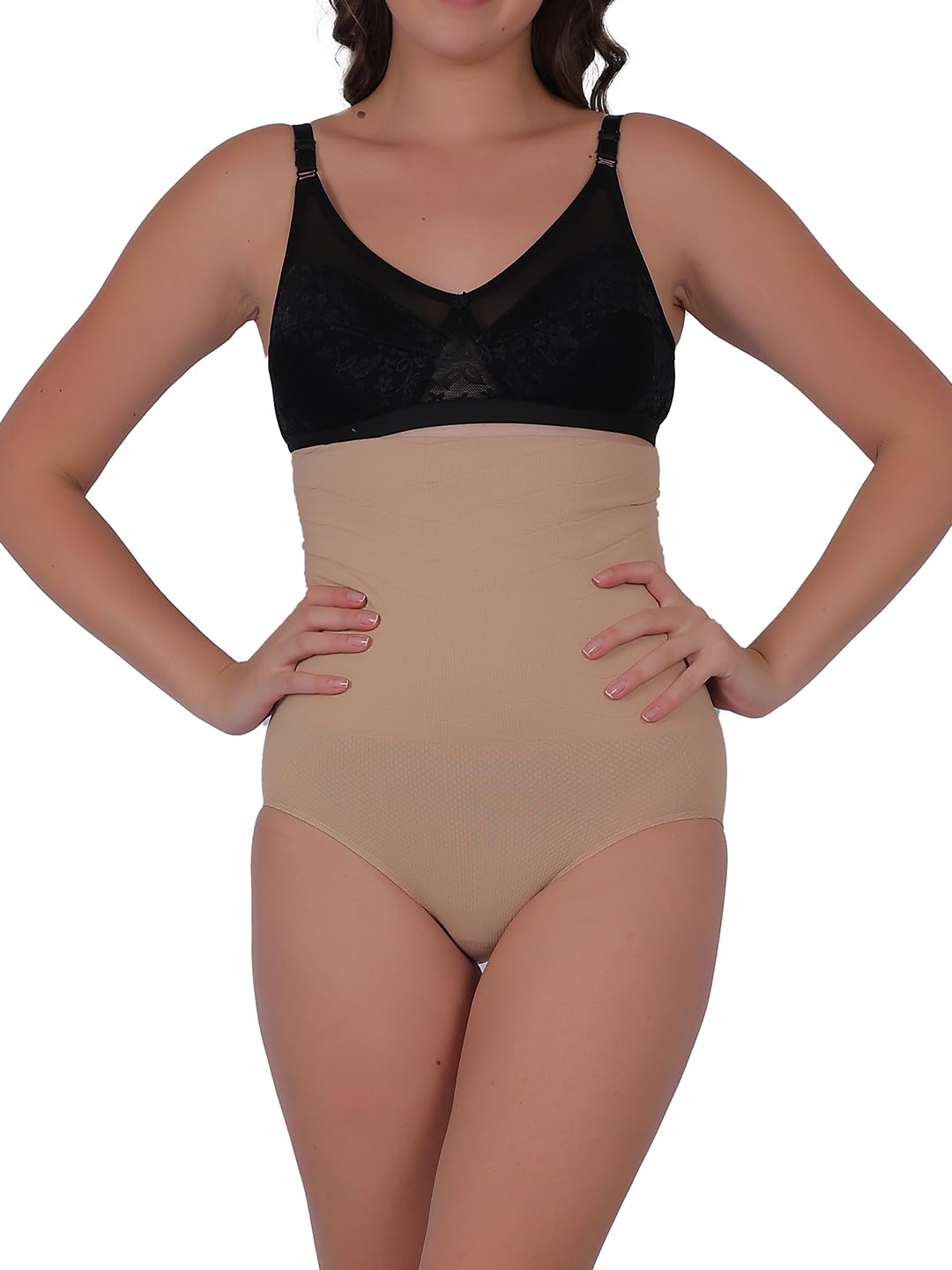 Lilots Womens High Waist Tummy Control Shapewear || Seamless Waist Slimming Short Body Shaper Cream