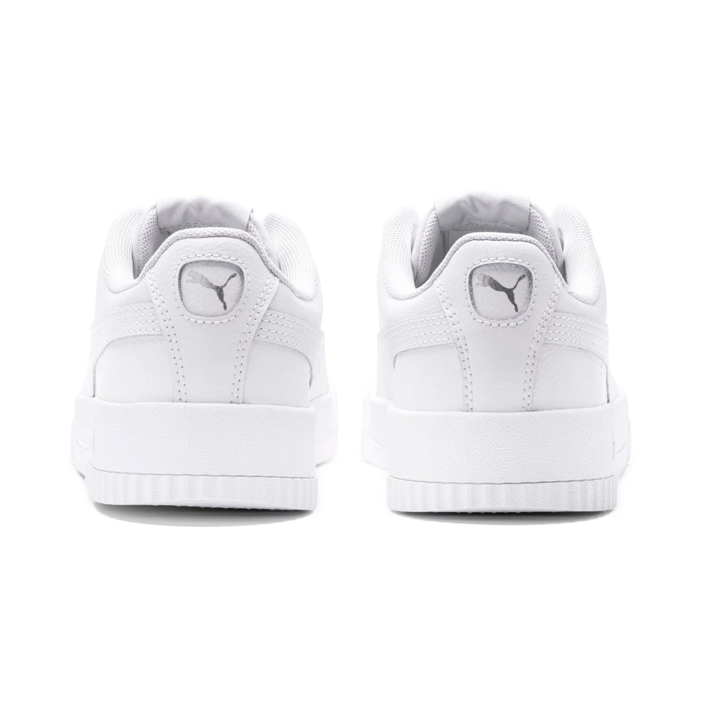 PUMA Women's CARINA L Sneaker, Puma White-Puma White-Puma Silver, 8