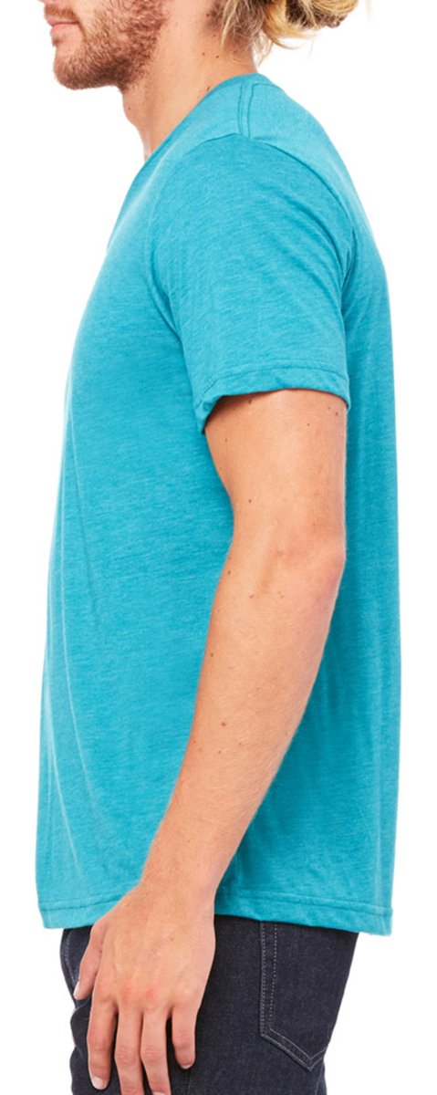 Unisex Triblend V-Neck T-Shirt - BLUE TRIBLEND - S(D0102H7W7XX)
