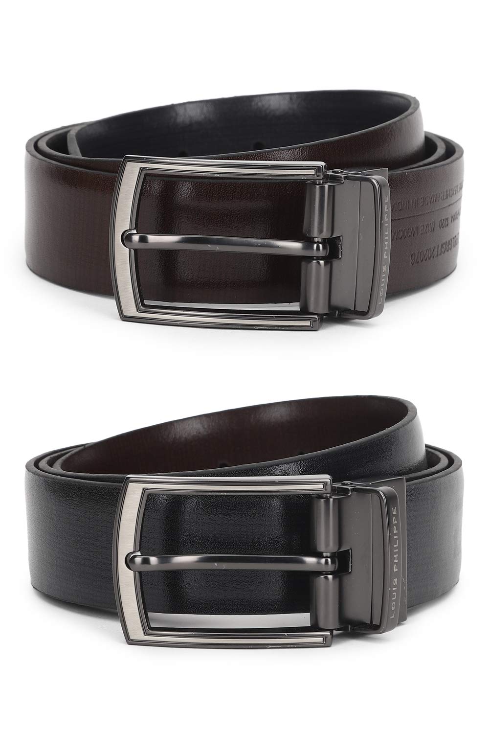 Men Brown Solid Leather Formal Belt