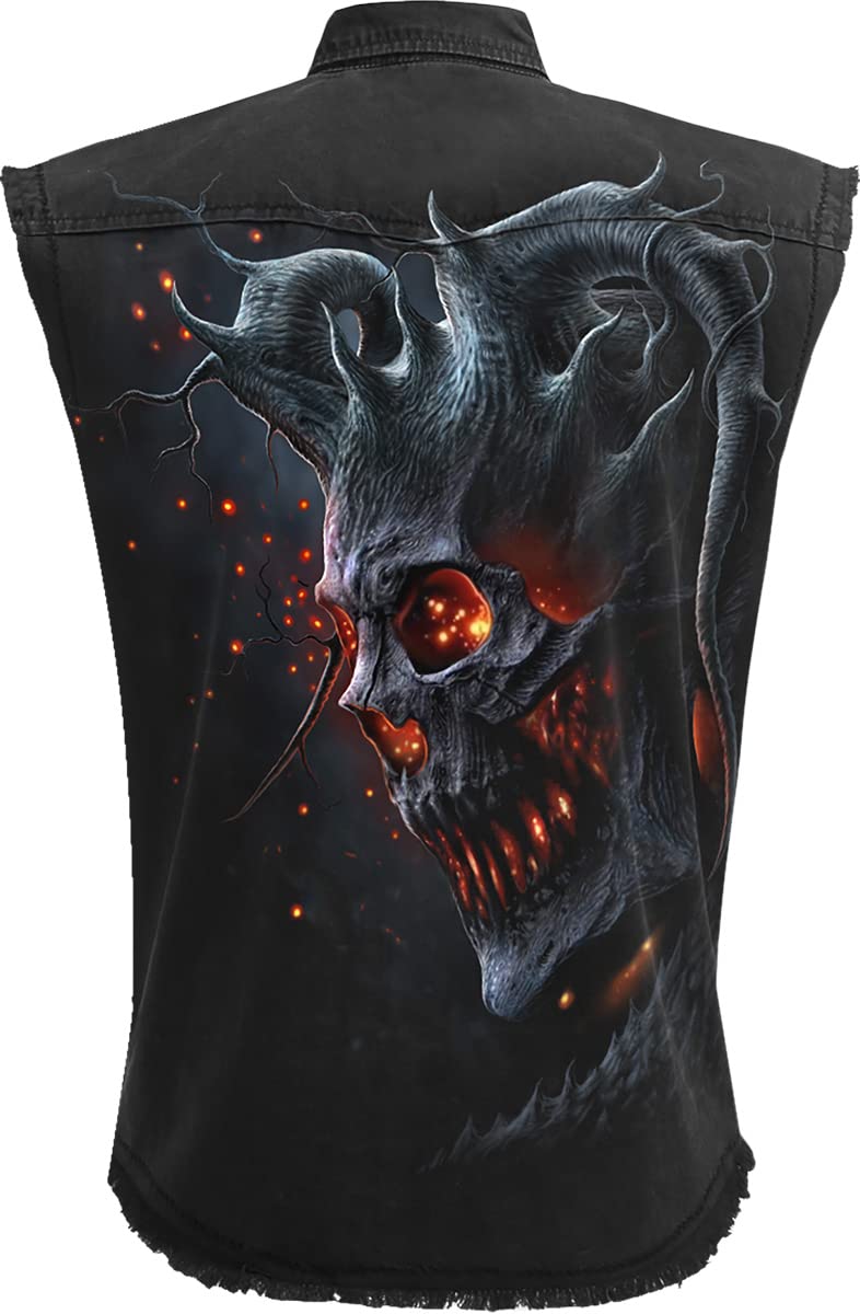 Spiral - Death Embers - Sleeveless Stone Washed Worker Black - 4XL