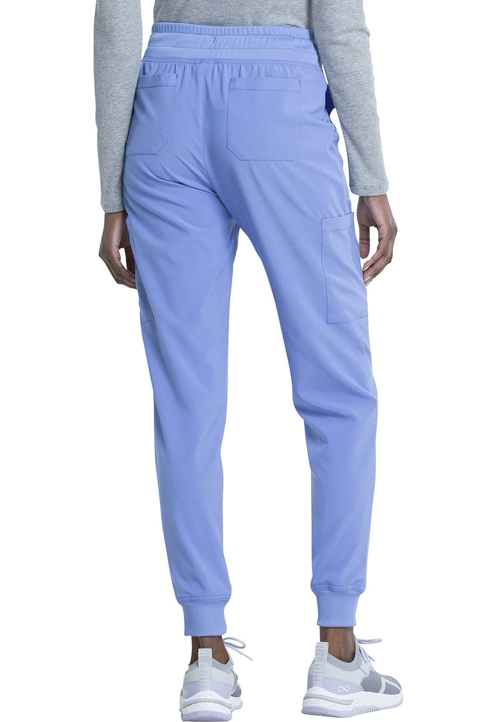 EDS Essentials Jogger Scrubs for Women, Drawstring Scrub Pants DK065T, XL Tall, Ciel