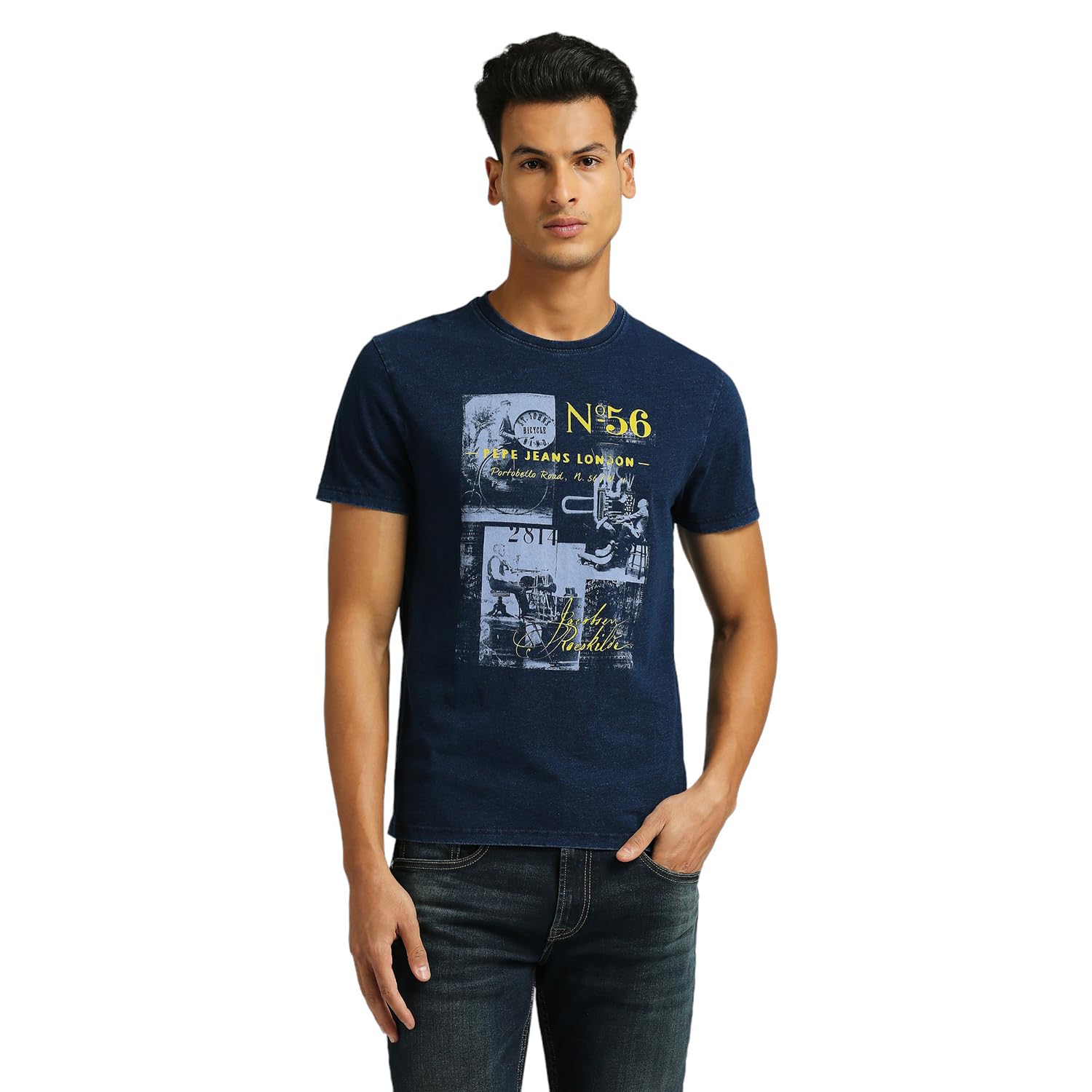 Pepe Jeans Moses Placement Printed Indigo Tee