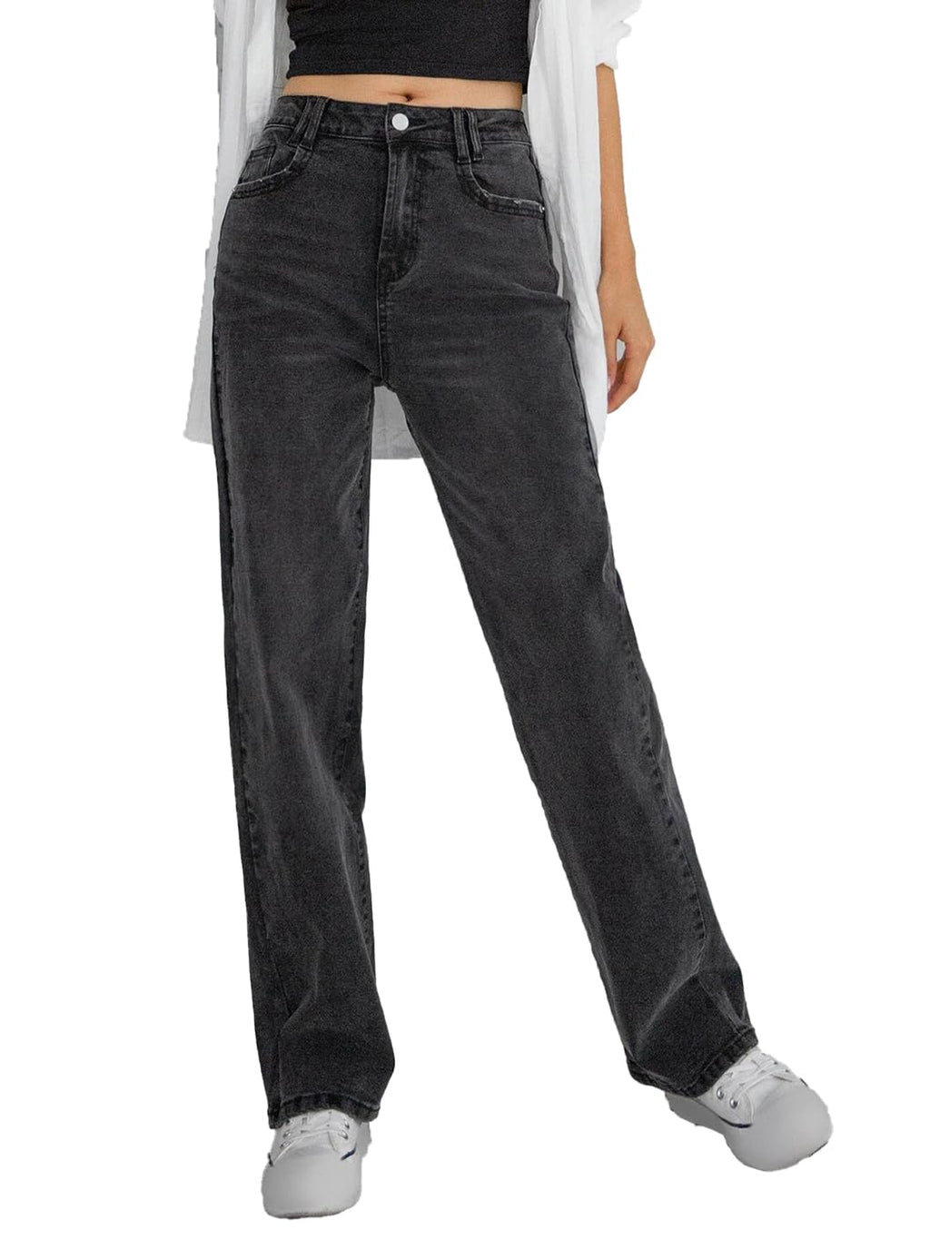 Kotty WomenS High Rise Mild Distress Jeans Metal Black