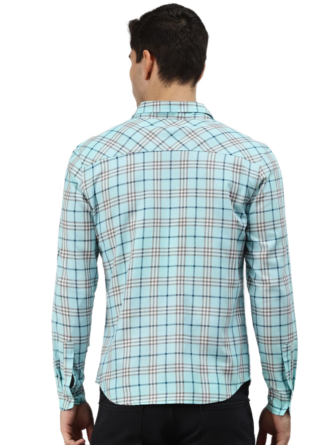 Hubberholme MenS Cotton Check Regular Fit Casual Shirt - Pure Soft Cotton Checked Shirts For Men Stylish/Trendy Full Sleeve Shi