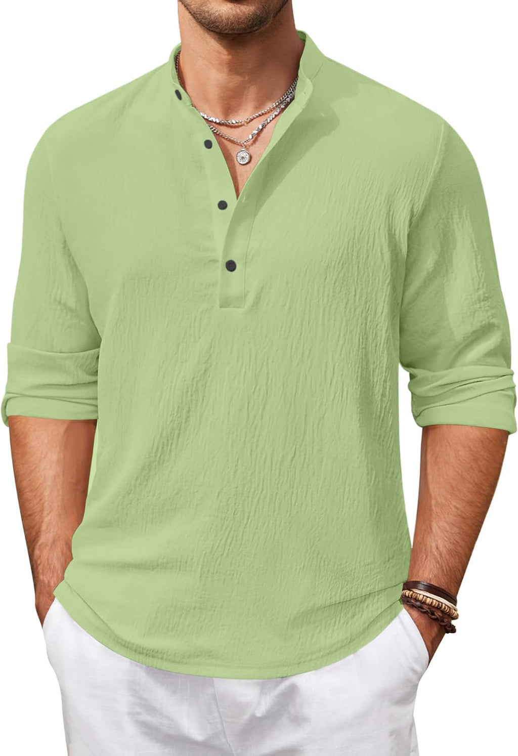 Zartha MenS Regular Fit Solid Pattern Cotton Blend Kurta With Spread Collar Long Sleeve And Standard Length | Shirt For Man Lig