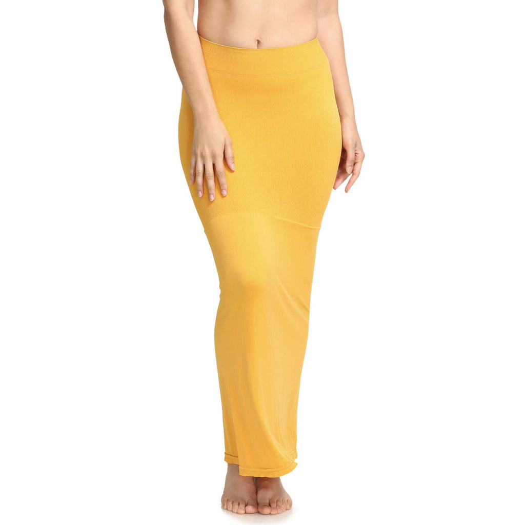 Zivame All Day Flared Mermaid Saree Shapewear for Women - Mustard