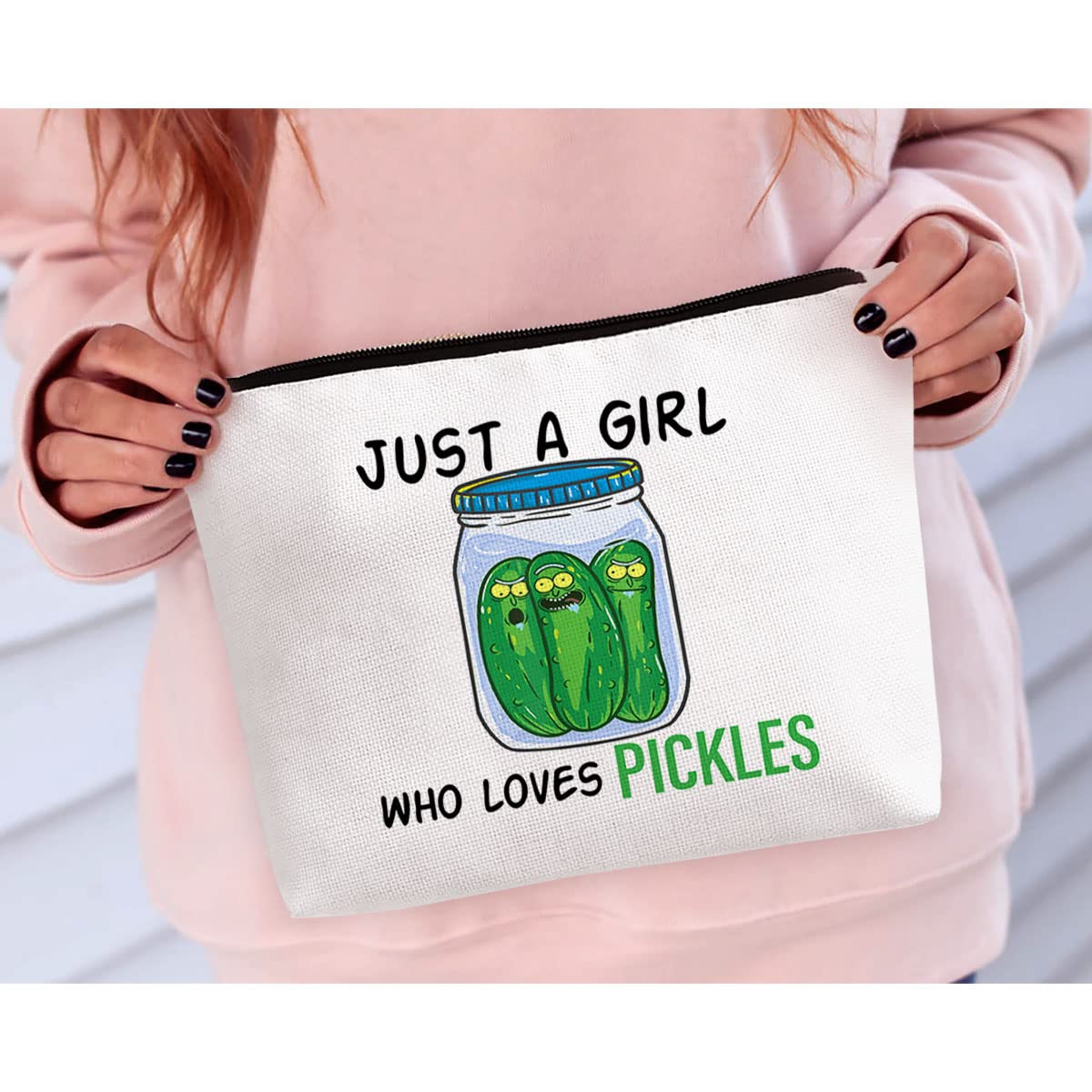 BiuNiuring Pickle Gifts for Pickle Lovers, Pickle Gifts for Women, Pickle Makeup Bag, Cosmetic Bag, Who Loves Pickles Cosmetic B