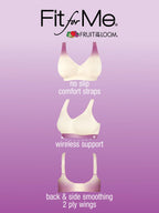 Fruit of the Loom Women's Plus Size Wireless Cotton Bra, Heather Grey, 42G