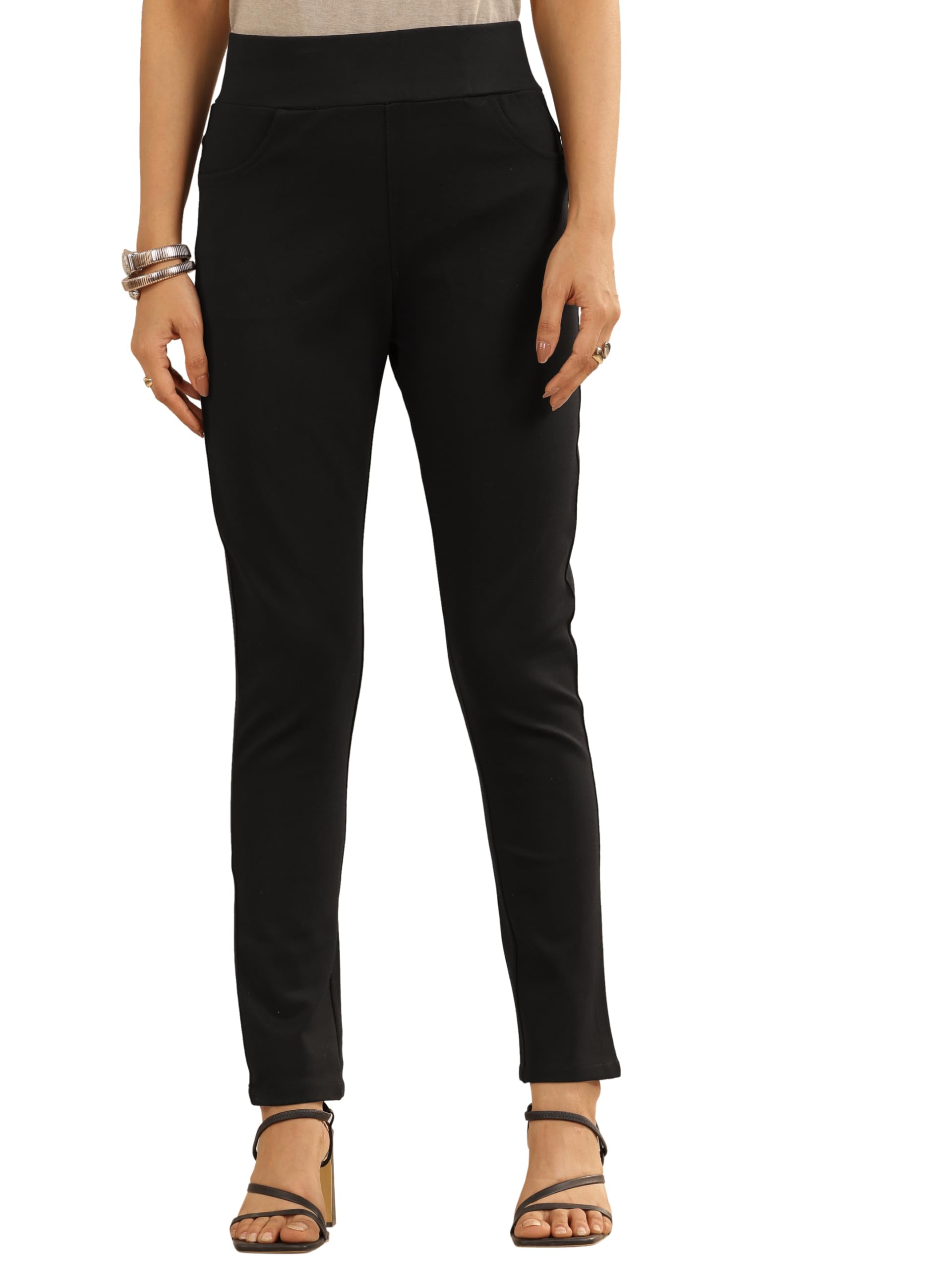 Libas Womens Solid Rayon Jeggings For Women