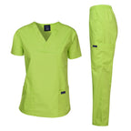 Dagacci Medical Uniform Womens Medical Scrub Set Shirt Top and Pant, Apple Green, Medium, Short Sleeve