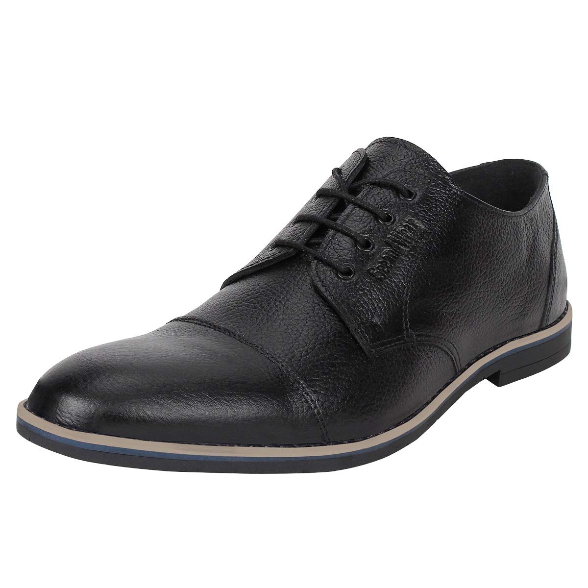 SeeandWear Leather Shoes for Men. Branded Black Lace up Pointed Formal Shoe (10) 10