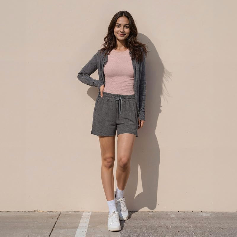 BlissClub AirMeltTM Shorts | Weightless Fabric | Elasticated Waistband | Drawcord | Flattering fit | Cool-to-Touch Fabrics