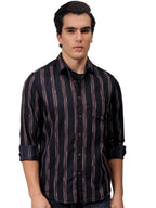 The Indian Garage Co Mens Slim Fit Striped Shirt