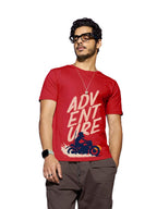 Bewakoof Mens Printed 100% Cotton T-Shirt - Regular Fit, Round Neck, Half Sleeves Red