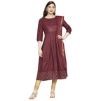 ANNI DESIGNER Women's Rayon Anarkali Kurta with Pant & Dupatta (KUMT Maroon_GSK_XXL_Maroon_XX-Large)