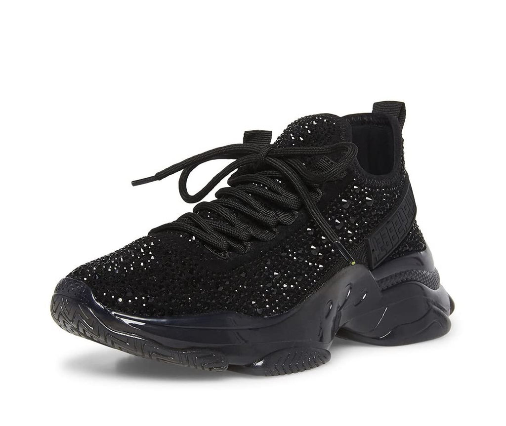Steve Madden Women's Maxima Sneaker, Black, 6