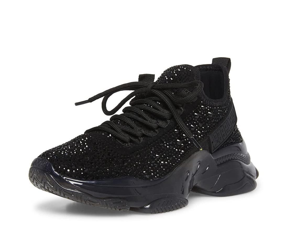 Steve Madden Women's Maxima Sneaker, Black, 9