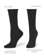Hue Women's 3 Pair Pack Jean Crew Socks, Graphite Heather, One Size