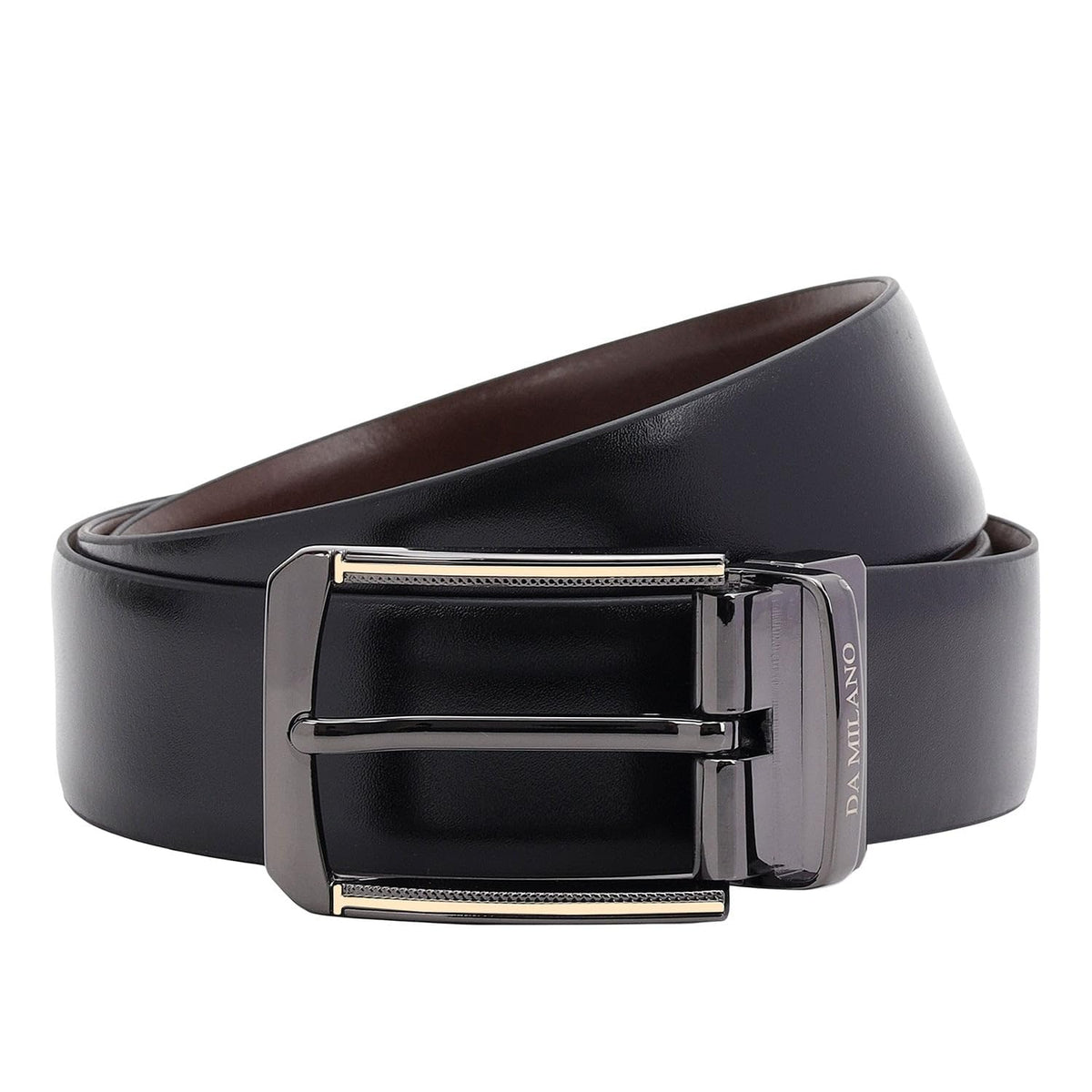 Da Milano Reversible Leather Belt For Men  Black & Brown (Size 100 Cm) (332335ROl) 42