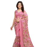 VAIRAGEE Women Soft Net Blush Pink Embroidery Saree 6079_2