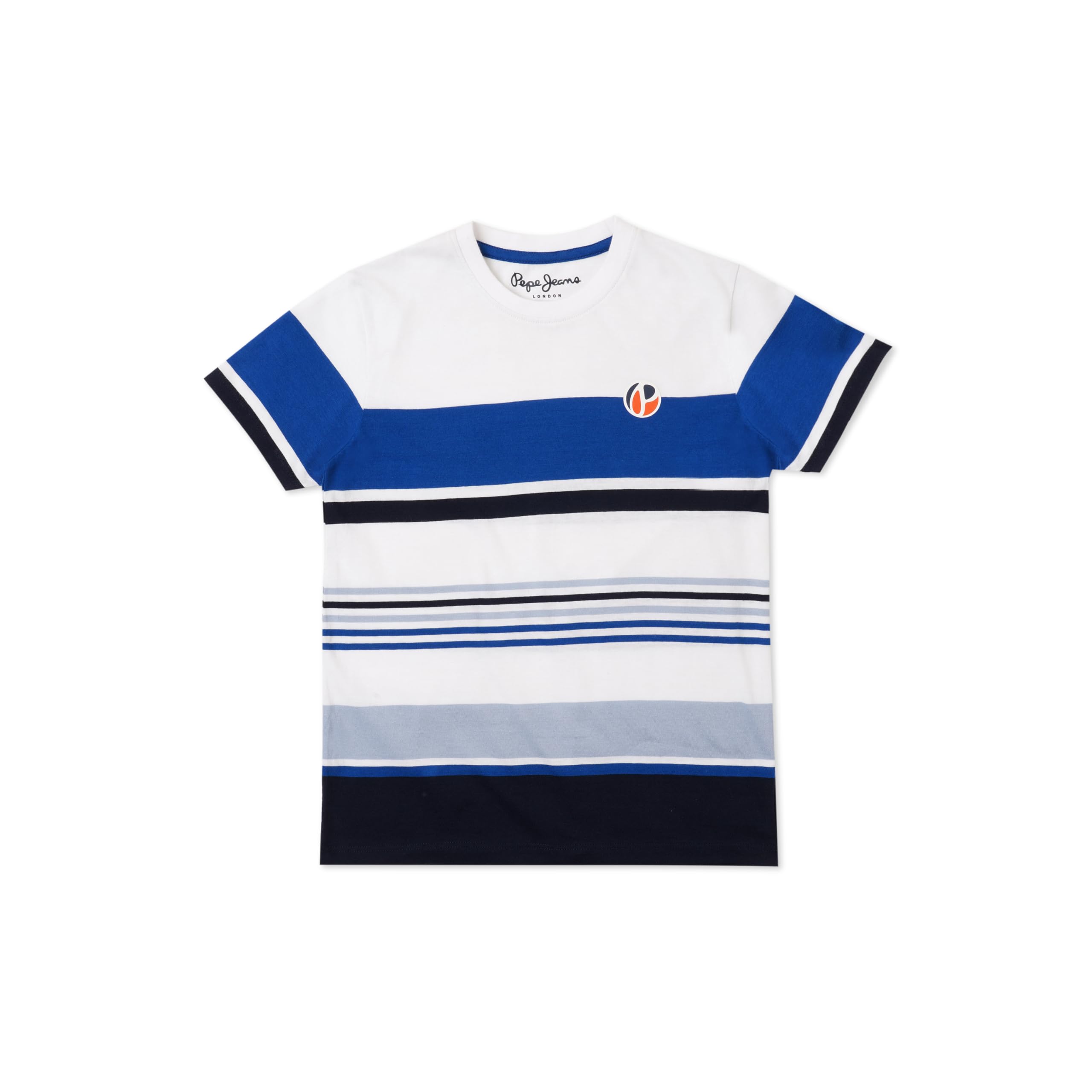 Pepe Jeans BoyS Striped Regular Fit T-Shirt (Pb503656 Green And White