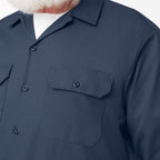 Dickies mens Big-tall Long-sleeve work utility button down shirts, Navy, 3X-Large US