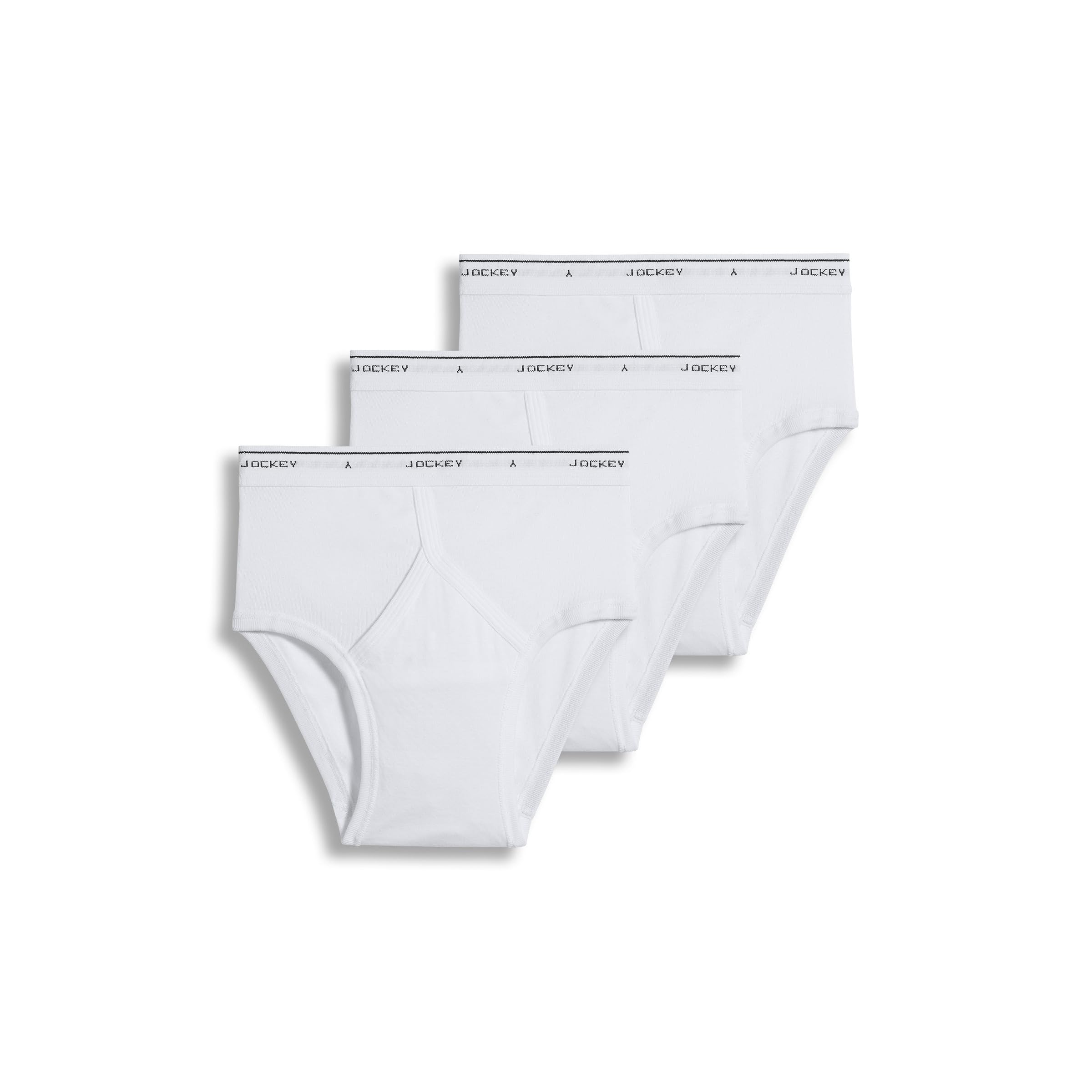 Jockey Mens Underwear classic Low Rise Brief - 3 Pack, White, 38