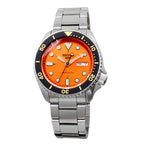 SEIKO SRPD59 Automatic Watch for Men - 5 Sports - Orange Sunray Dial, Day/Date Calendar, LumiBrite Hands & Markers, and Rotating