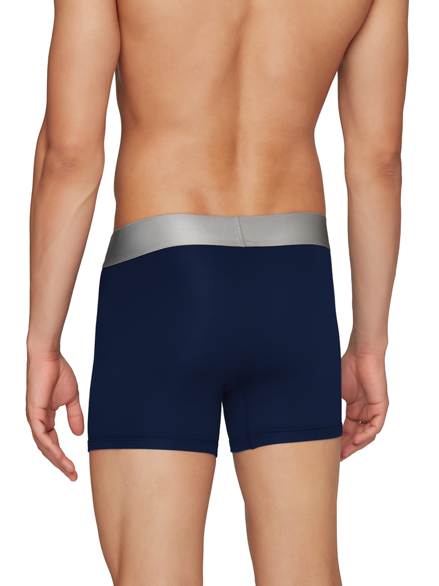 XYXX Mens Underwear Dualist IntelliSoft Antimicrobial Micro Modal Trunk Pack of 3 (Brilliant Blue ; Black Iris ; Brilliant Blue