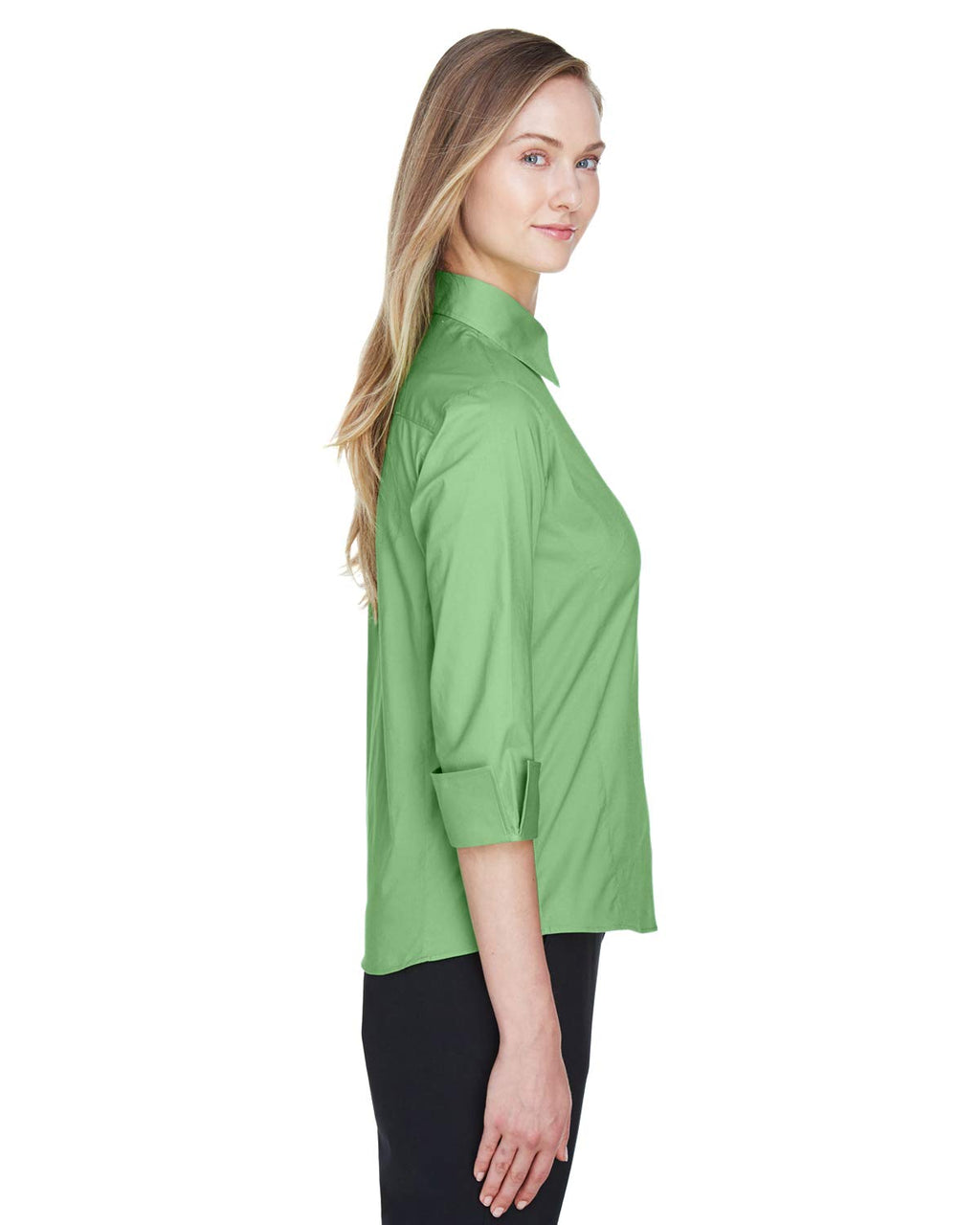 Ladies Perfect Fit34-Sleeve Stretch Poplin Blouse - LIME - S(D0102H7YEQT)