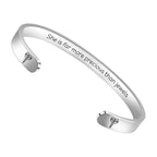 Btysun Inspirational Bracelets for Teen Cuff Bracelets for Women Daughter Niece Wife Girlfriend Christmas Gifts (She is far more