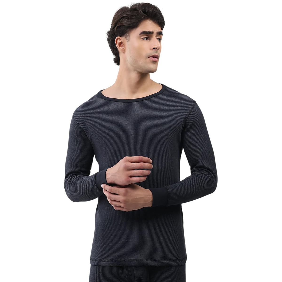 Monte Carlo Men Regular Fit Solid Pattern Round Neck Pull On Full Sleeve Winter Thermal Vest|Comfortable Thermal Top For Men|Bod 42