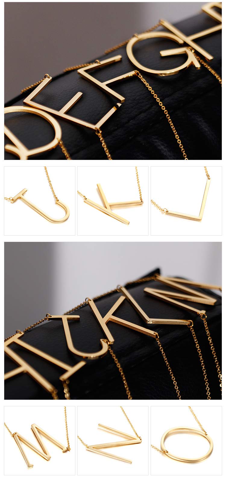 G Letter Necklace Wedding Jewelry Gifts for Sister Simple Christmas Presents for Women Large Initial Pendant