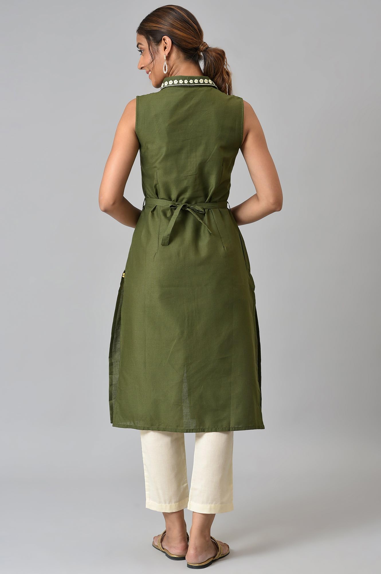 Aurelia Women'S Cotton Kurta, Trouser (22Onas13273-604208_Green