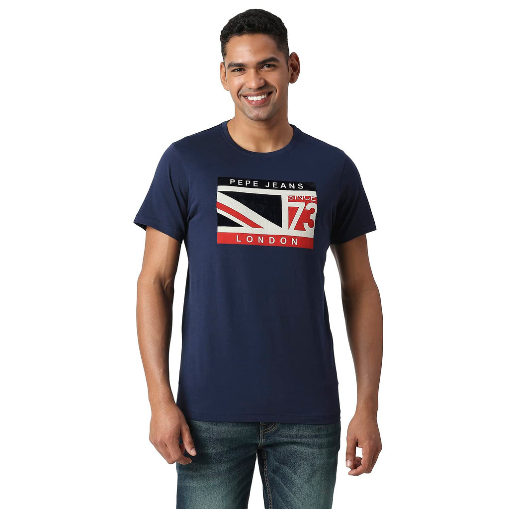 Pepe Jeans Pride Union Jack Printed Tee, Navy, Xl