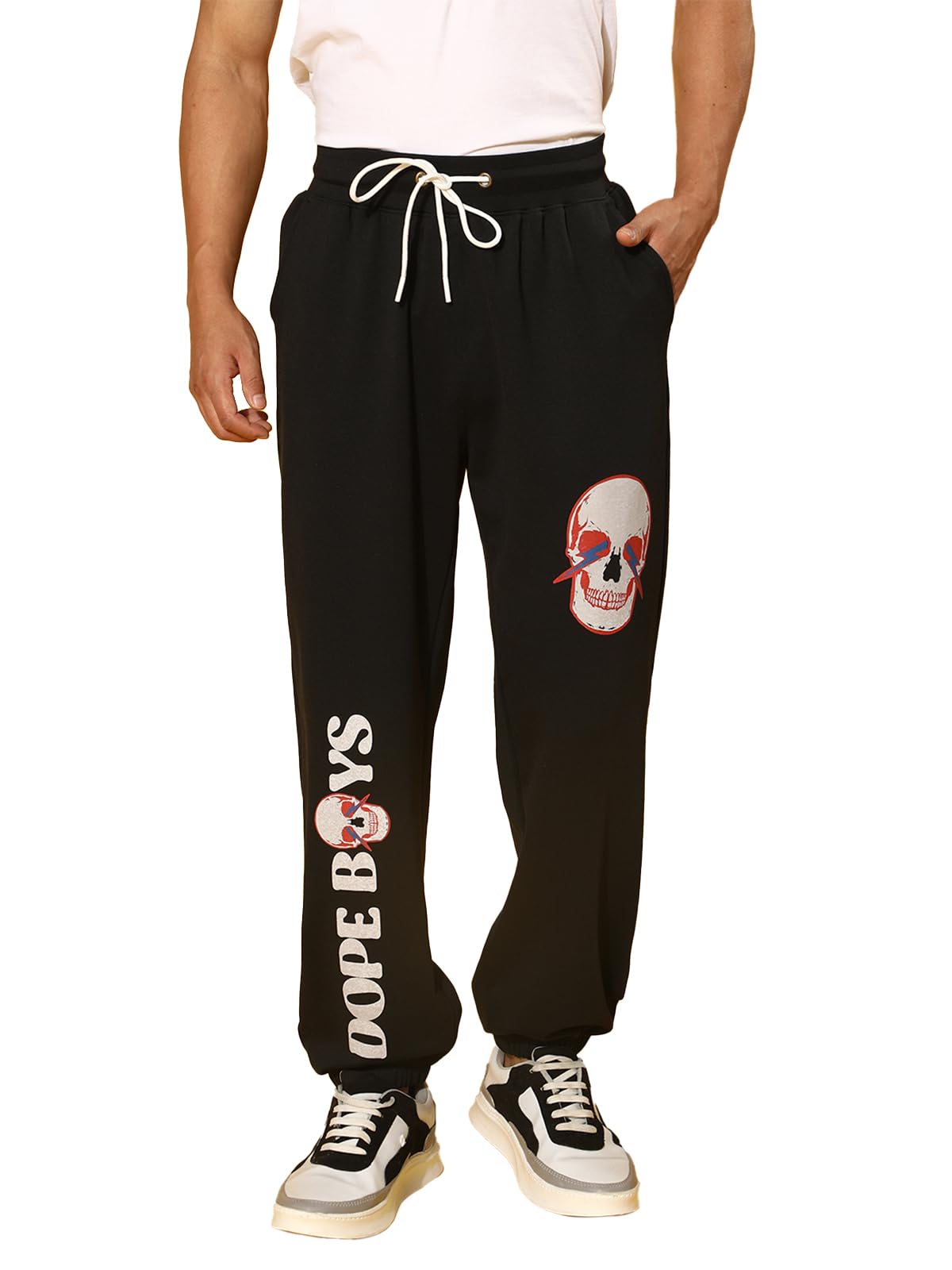 Veirdo Men's Cotton Regular Fit Printed Trackpants
