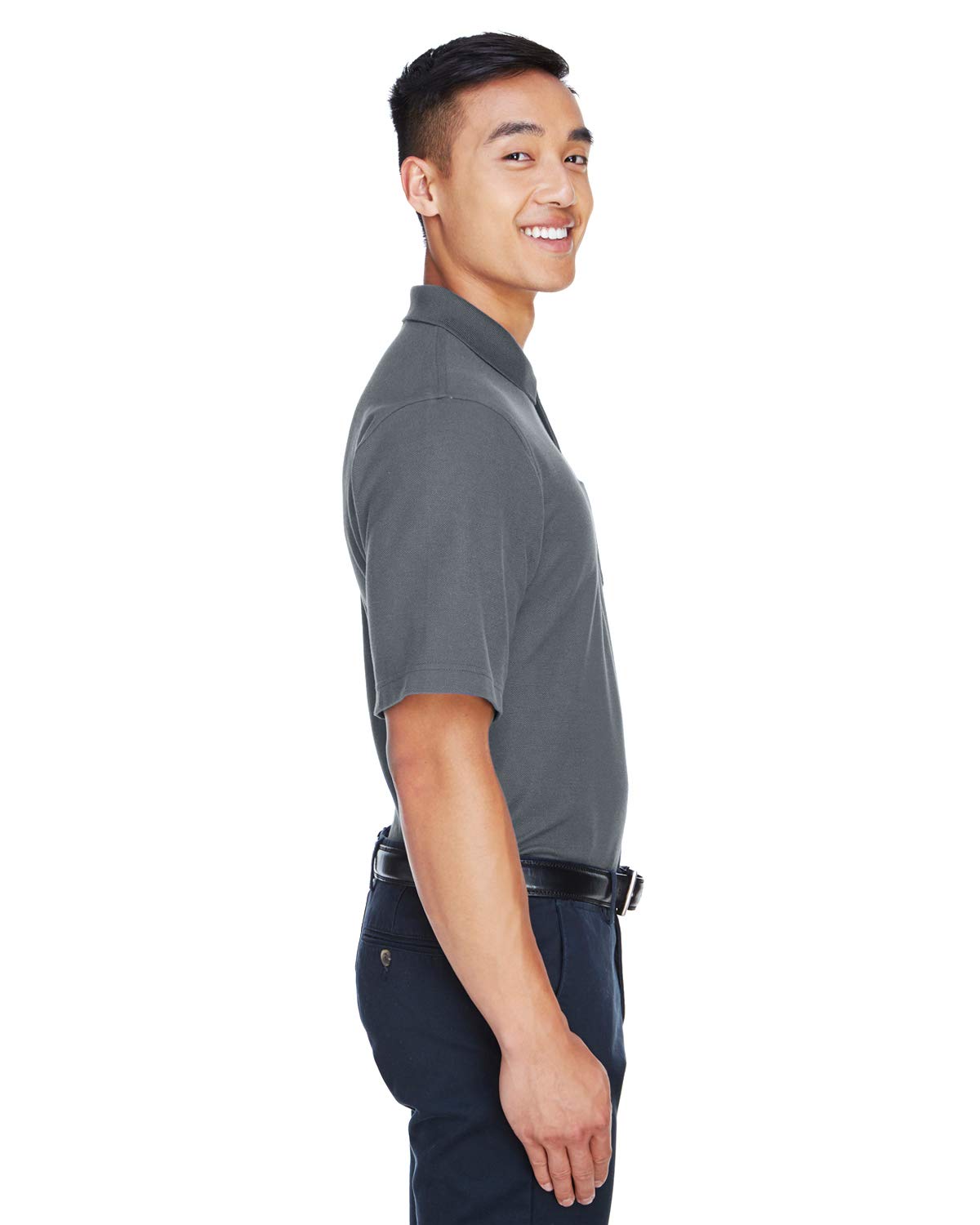Mens DRYTEc20Performance Pocket Polo - gRAPHITE - S(D0102H76TUT)