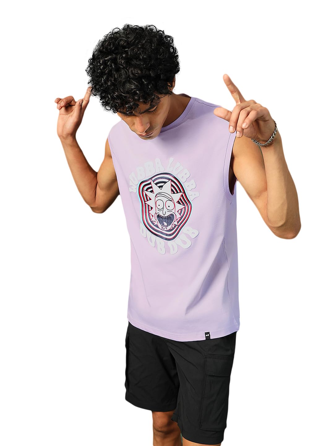 Bewakoof X Official Rick And Morty Merchandise MenS DonT Even Trip Dawg Graphic Printed 100% Cotton Vest - Boxy Fit, Round Neck,