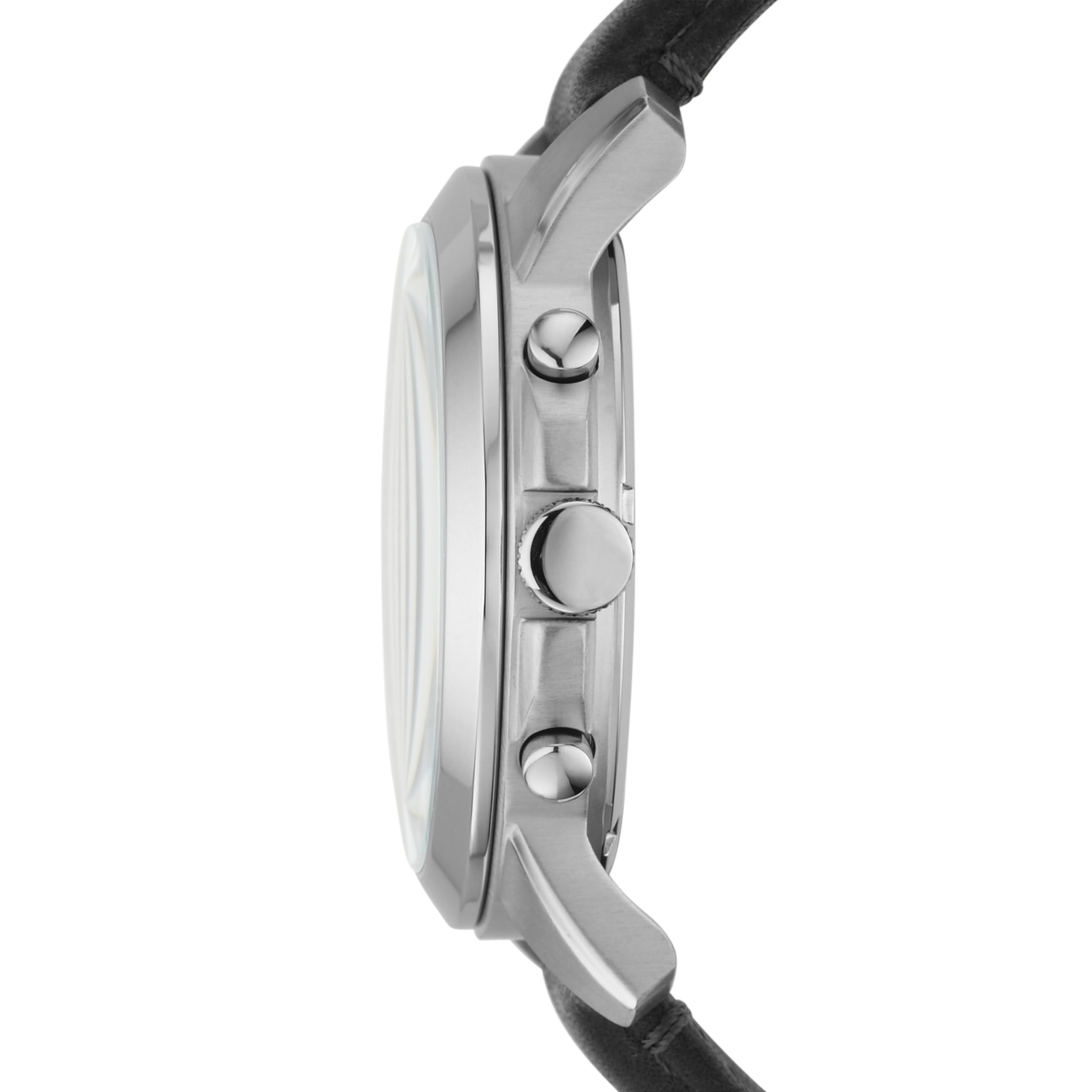 Fossil Men's Grant Quartz Stainless Steel and Leather Chronograph Watch, Color: Silver, Black (Model: FS4812)