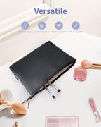 Narwey Small Makeup Bag for Purse Vegan Leather Travel Makeup Pouch Cosmetic Bag Zipper Pouch for Women